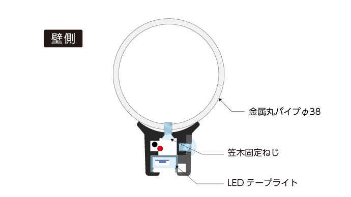 LED手すり断面