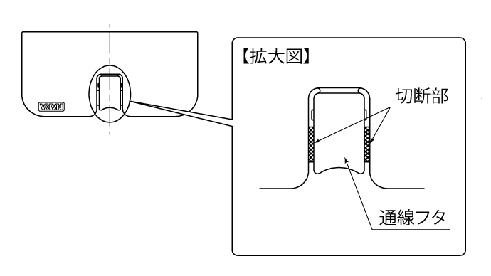 IB開口カバーの配線取り出し1